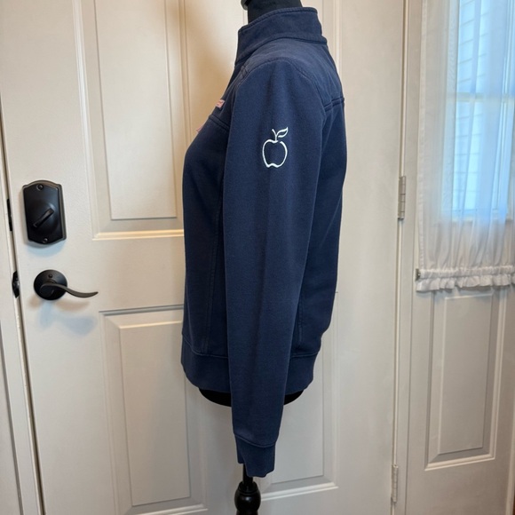 Vineyard Vines Womens Pullover 1/4‎ Zip Canvas Shoulder Navy Size S Sweatshirt - Picture 2 of 13